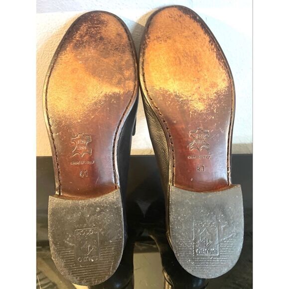 Casuccio & Scalera Italian Penny Loafers Black Leather Eur Sz 41, US Sz 8M